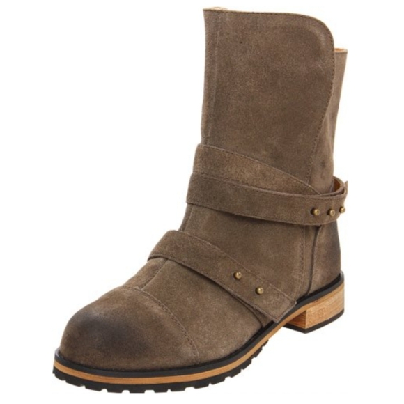 Kelsi Dagger Shoes - Kelsi Dagger Brooklyn Leather Women's Cyan Suede Boot In Taupe Size 9.5 $295